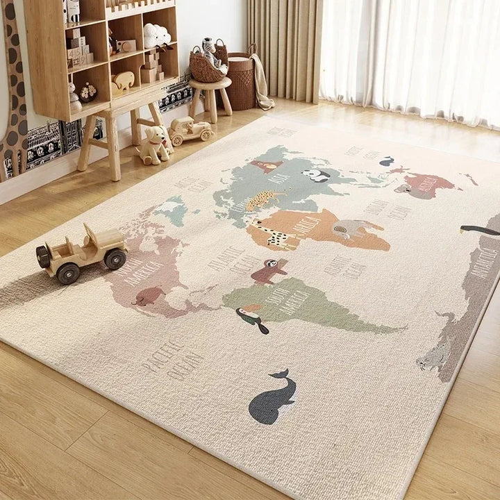 Cute Large Area Living Room Carpets Cartoon Bedroom Bedside Carpet Animal Pattern Home Decoration Rug Plush Balcony Rugs Tapete