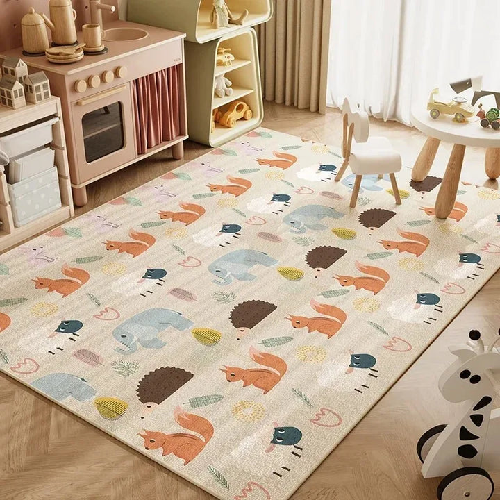 Cute Large Area Living Room Carpets Cartoon Bedroom Bedside Carpet Animal Pattern Home Decoration Rug Plush Balcony Rugs Tapete