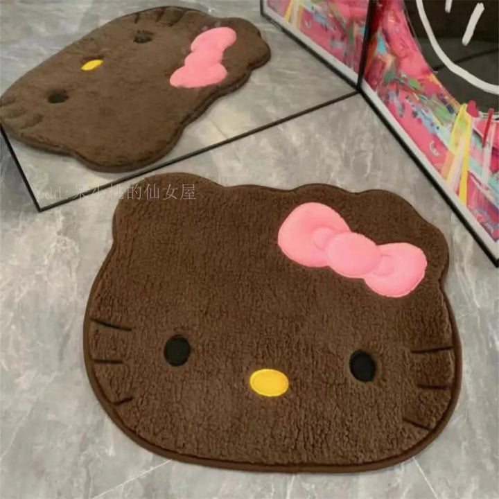 Kawaii Creative Hello Kitty Carpet Cartoon Anime Bedroom Plush Rug Children Girls Living Room Cute Floor Mat Doormat Decoration