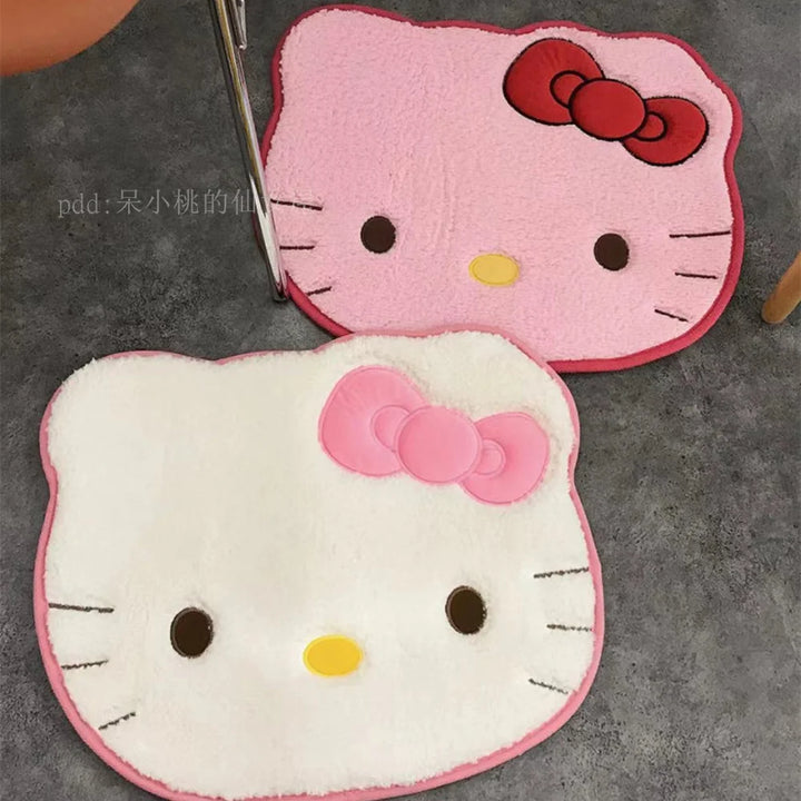 Kawaii Creative Hello Kitty Carpet Cartoon Anime Bedroom Plush Rug Children Girls Living Room Cute Floor Mat Doormat Decoration