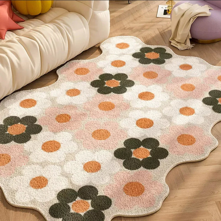 Carpets for Living Room Plaid Children Bedroom Fluffy Rug Home Decoration Cloakroom IG Floral Plush Mats ковер Tapete Tapis 러그