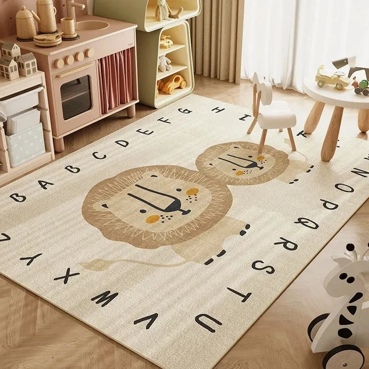 Cute Large Area Living Room Carpets Cartoon Bedroom Bedside Carpet Animal Pattern Home Decoration Rug Plush Balcony Rugs Tapete