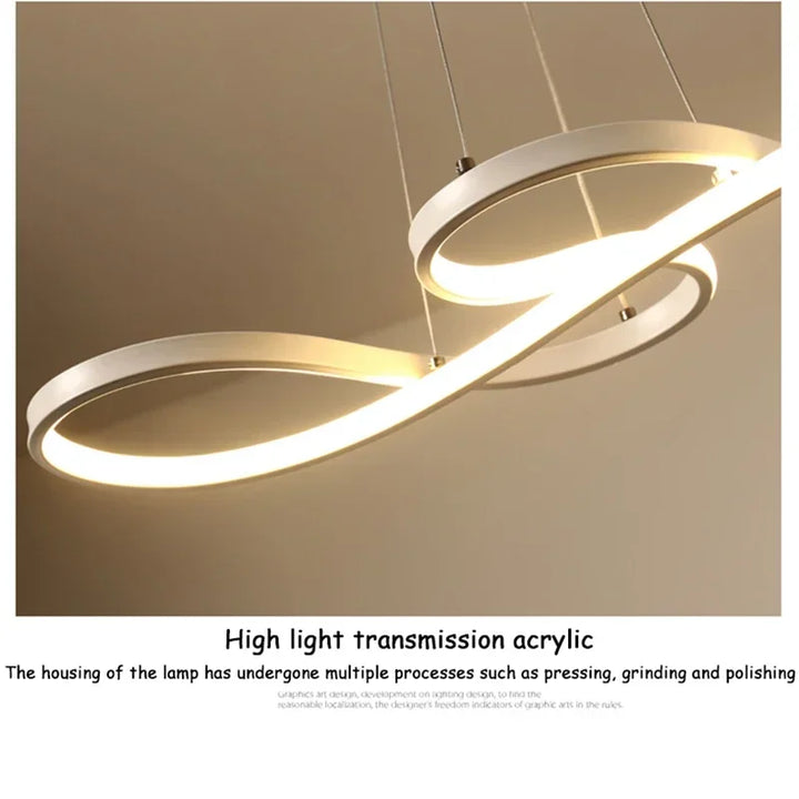 Nordic LED Pendant Light Fixtures dining room Living Room Kitchen black Music shape hanging Lamp home decor indoor lighting 220