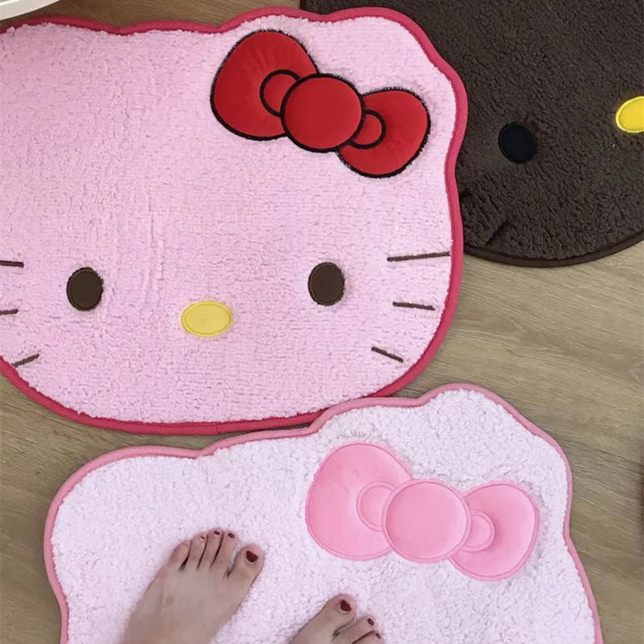 Kawaii Creative Hello Kitty Carpet Cartoon Anime Bedroom Plush Rug Children Girls Living Room Cute Floor Mat Doormat Decoration