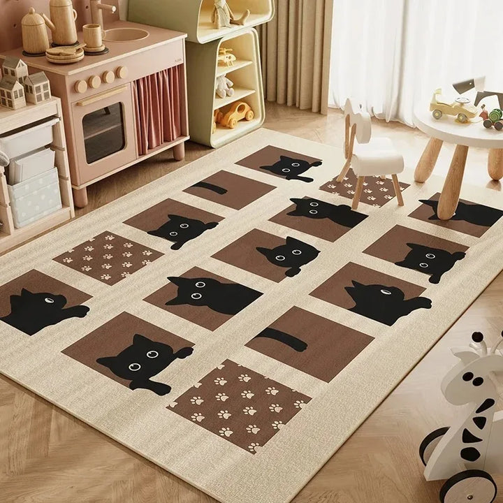 Cute Large Area Living Room Carpets Cartoon Bedroom Bedside Carpet Animal Pattern Home Decoration Rug Plush Balcony Rugs Tapete