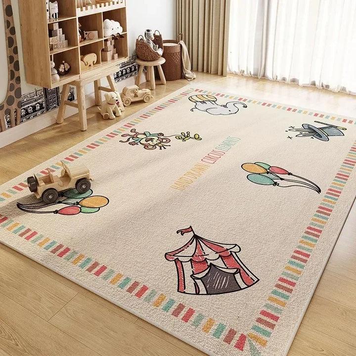 Cute Large Area Living Room Carpets Cartoon Bedroom Bedside Carpet Animal Pattern Home Decoration Rug Plush Balcony Rugs Tapete