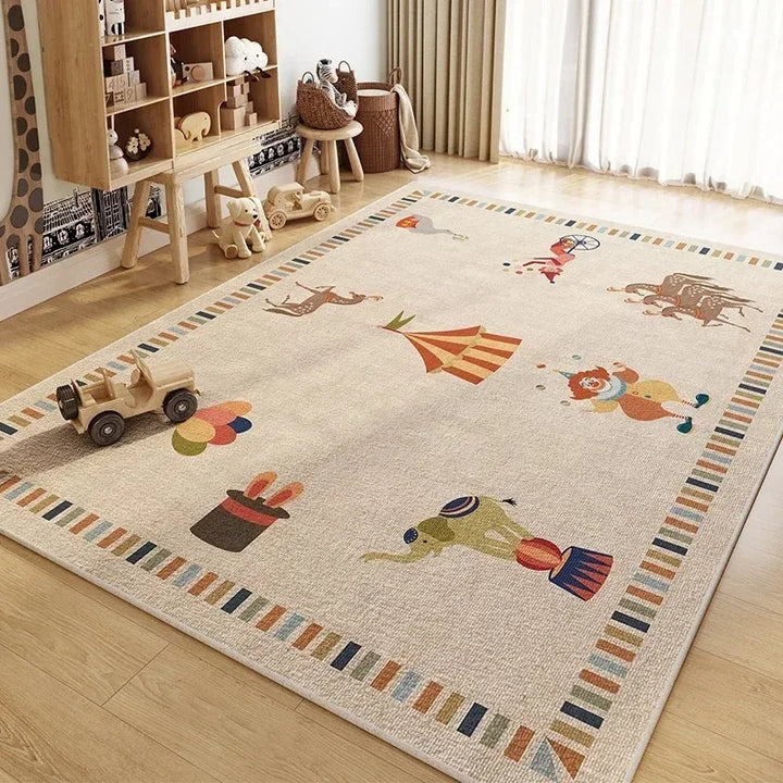 Cute Large Area Living Room Carpets Cartoon Bedroom Bedside Carpet Animal Pattern Home Decoration Rug Plush Balcony Rugs Tapete