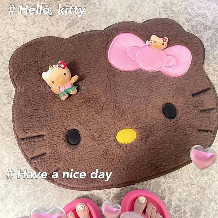 Kawaii Creative Hello Kitty Carpet Cartoon Anime Bedroom Plush Rug Children Girls Living Room Cute Floor Mat Doormat Decoration