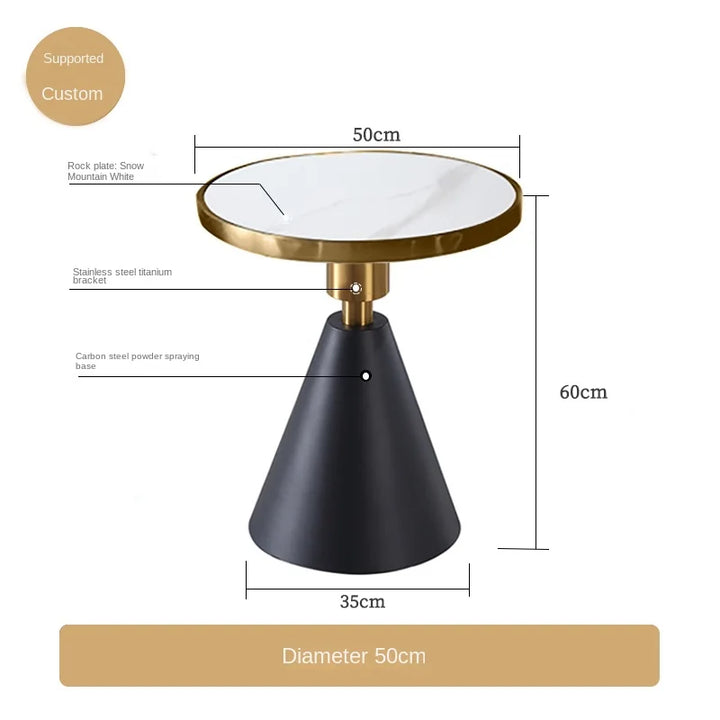 Nordic Small Coffee Tables Modern Living Room Mobile Round Table Rock Slab Tabletop Sofa Side Table Home  Luxury Furniture