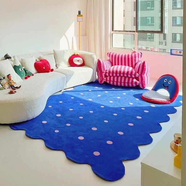 Klein Blue Irregular Decorative Living Room Carpet Simple Bedroom Soft Rug IG Cloakroom Leisure Area Plush Mats Ковер Tapis 러그