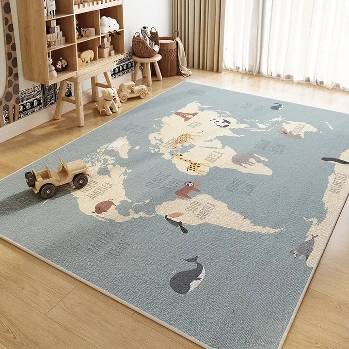 Cute Large Area Living Room Carpets Cartoon Bedroom Bedside Carpet Animal Pattern Home Decoration Rug Plush Balcony Rugs Tapete