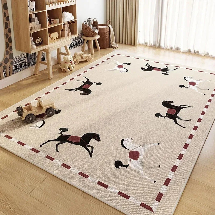 Cute Large Area Living Room Carpets Cartoon Bedroom Bedside Carpet Animal Pattern Home Decoration Rug Plush Balcony Rugs Tapete