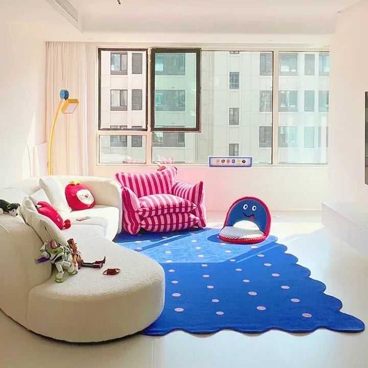 Klein Blue Irregular Decorative Living Room Carpet Simple Bedroom Soft Rug IG Cloakroom Leisure Area Plush Mats Ковер Tapis 러그