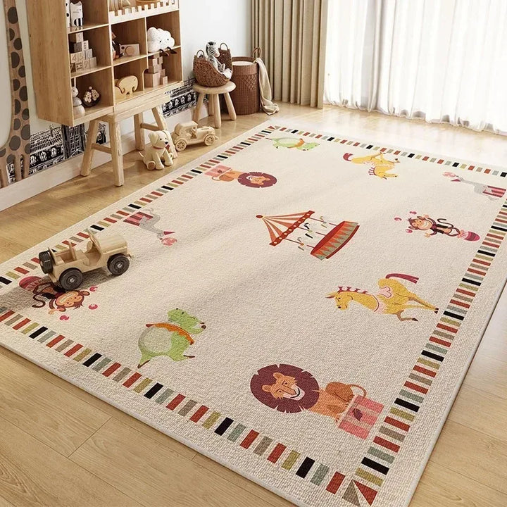 Cute Large Area Living Room Carpets Cartoon Bedroom Bedside Carpet Animal Pattern Home Decoration Rug Plush Balcony Rugs Tapete